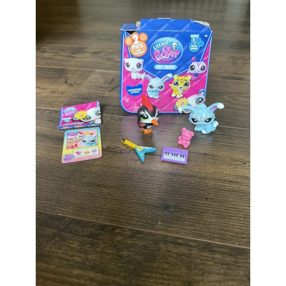 Littlest Pet Shop LPS Series 5 Pet Pairs: Woodpecker and Bunny/Punk and Pastel